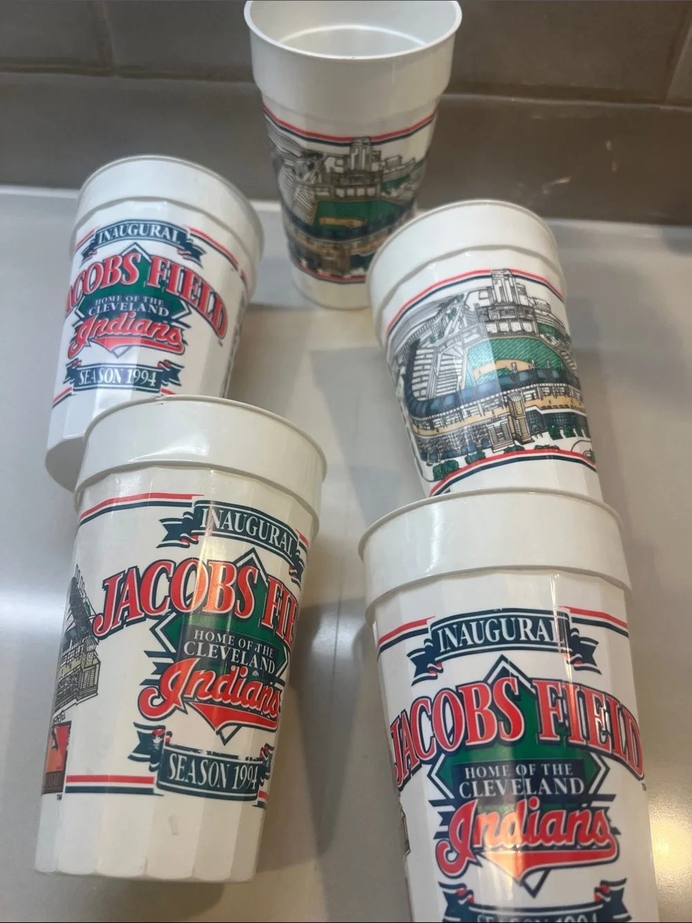 Inaugural Jacobs Field Cleveland Indians Plastic Cups - Set of 5